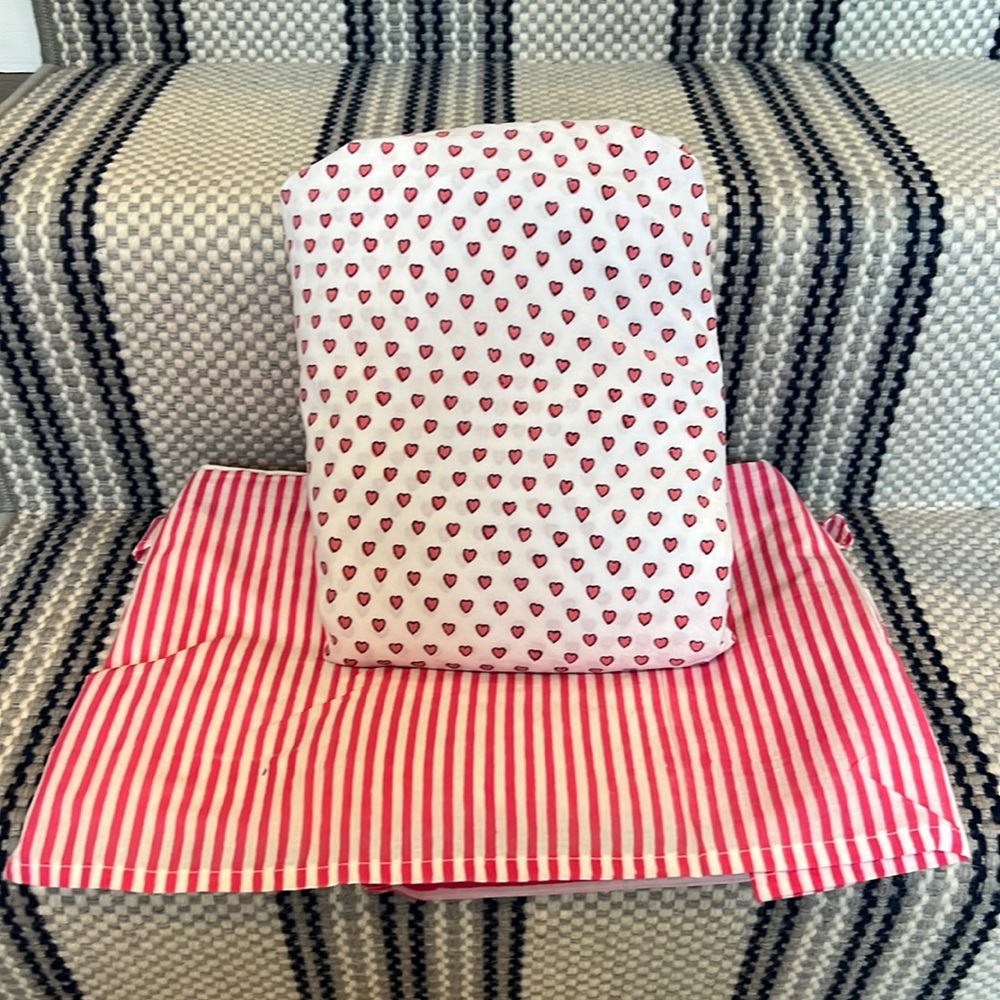 Roberta Roller Rabbit Pink & White Striped Crib Skirt